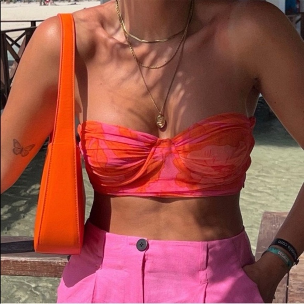 Pink & Orange Mesh Zara Top